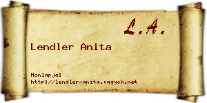 Lendler Anita névjegykártya